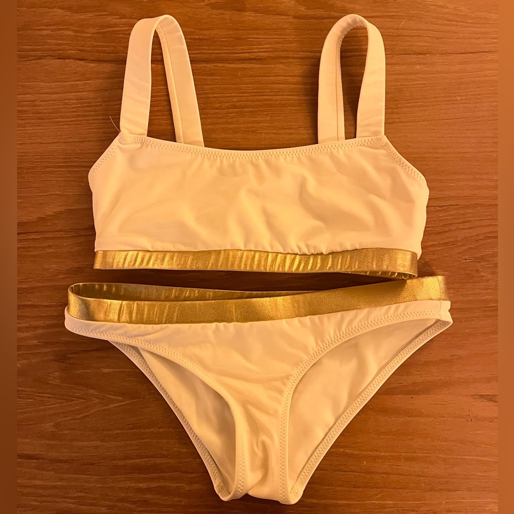 Solid & Striped Bikini Set - image 1